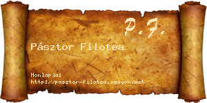 Pásztor Filotea névjegykártya